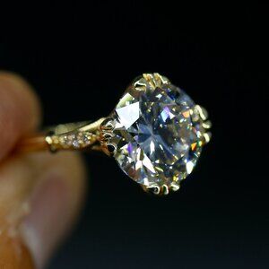 Edwardian Era 6.00 Carat Round Brilliant IGI Certified Lab Grown Diamond Ring